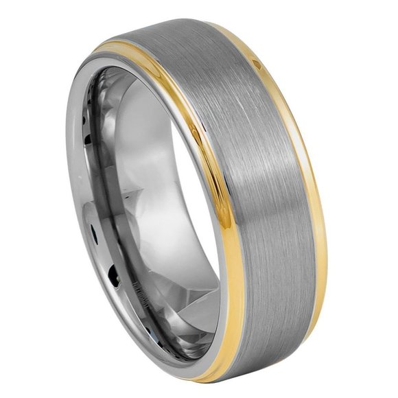 8mm one pc Men or Women Tungsten Wedding Band ALL SIZES - Picture 1 of 13